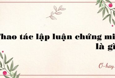 Thao tác lập luận chứng minh là gì?